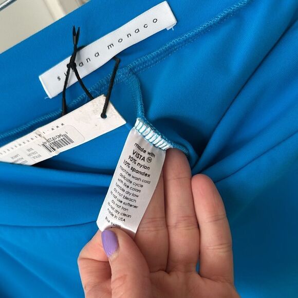 Susana Monaco Gorgeous Aquamarine Blue Side Tie Mini Skort - Picture 8 of 9